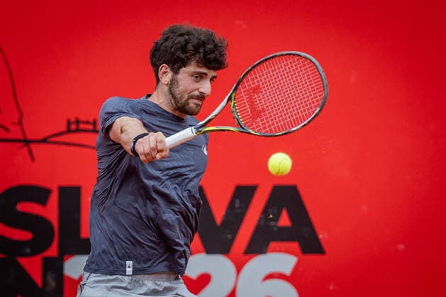 BRATISLAVA OPEN TENNIS ATP, Tennis Herren CHALLENGER Buvaysar Gadamauri (Belgium) during first round ATP Tennis Challenger tour 100 Bratislava Open match against Hynek Barton (Czechia). Tennis courts Slovan Bratislava, Bratislava, Slovakia, June 08, 2026. Photo by Branislav Racko Copyright: xx 080A0525