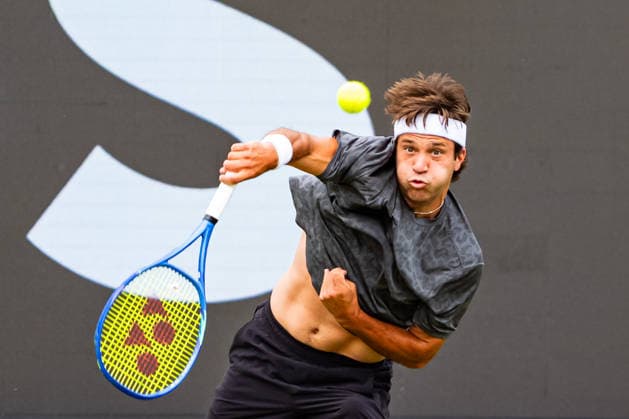 Stuttgart, GERMANY - June 09: Alexis Galerneau (CAN) during the Singles Match between Jan-Lennard Struff (GER) vs. Alexis Galerneau (CAN) at BOSS OPEN 2026, Tennisanlage Weissenhof on June 09, 2026 in Stuttgart, Germany. Baden-Württemberg Germany Copyright: xTimoxSteinx