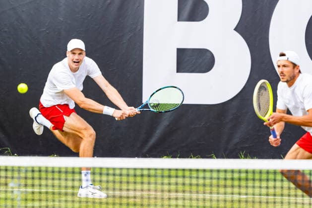 Stuttgart, GERMANY - June 09: Jakob Schnaitter (GER) and Mark Wallner (GER) during the Doubles Match between Jakob Schnaitter (GER) and Mark Wallner (GER) vs. Daniil Glinka (EST) and Stefanos Sakellaridis (GRC) at BOSS OPEN 2026, Tennisanlage Weissenhof on June XX, 2026 in Stuttgart, Germany. Baden-Württemberg Germany Copyright: xTimoxSteinx