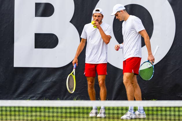 Stuttgart, GERMANY - June 09: Jakob Schnaitter (GER) and Mark Wallner (GER) during the Doubles Match between Jakob Schnaitter (GER) and Mark Wallner (GER) vs. Daniil Glinka (EST) and Stefanos Sakellaridis (GRC) at BOSS OPEN 2026, Tennisanlage Weissenhof on June 09, 2026 in Stuttgart, Germany. Baden-Württemberg Germany Copyright: xTimoxSteinx