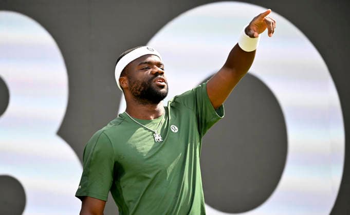 Frances Tiafoe USA Gesture Gesture Tennis Men BOSS Open ATP 250 Stuttgart 2026 Weissenhof BOSS Open ATP 250 Stuttgart 2026