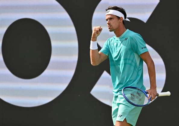 Daniel Altmaier GER jubilation, joy, emotion, emotional, jubilant, lucky, happy, tennis men BOSS Open ATP 250 Stuttgart 2026 Weissenhof BOSS Open ATP 250 Stuttgart 2026