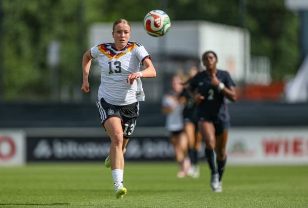 GER, Frankfurt, Germany U19 vs USA U19 friendly match, Football, DFB, 2025 2026 season, DFB Campus, second match in picture Lany Mia Bäcker Germany U19 Women 13 DFB DFL REGULATIONS PROHIBIT ANY USE OF PHOTOGRAPHS AS IMAGE SEQUENCES AND OR QUASI VIDEO, 09 06 2026 Copyright: HMBxMedia HendrikxHamelau