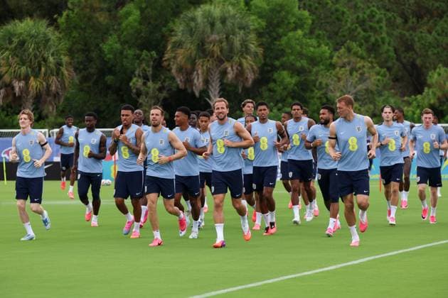 England players during a training session England Team Training, 2026 FIFA World Cup, WM, Weltmeisterschaft, Fussball Football, Palm Beach Gardens, Palm Beach, Florida, USA - 09 Jun 2026Florida Florida Blue Training Centre United States of America EDITORIAL USE ONLY No use with unauthorised audio, video, data, fixture lists, club league logos or live services. Online in-match use limited to 120 images, no video emulation. No use in betting, games or single club league player publications. Copyright: xChrisxArjoon Shutterstockx 16918901q