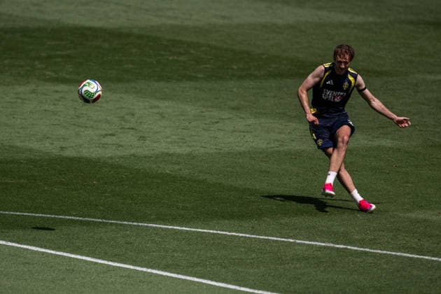 260609 Benjamin Nygren of the Swedish national football team at a training session during day 2 of the FIFA World Cup 2026 on June 9, 2026 in Dallas Photo Petter Arvidson BILDBYRAN kod PA PA1225 fotboll football soccer fotball vm fotbolls vm fotball vm fotbolls vm 2026 fifa world cup 2026 träning practice training sverige sweden sverige a day 2 bbeng  Copyright: PETTERxARVIDSON BB260609PA077