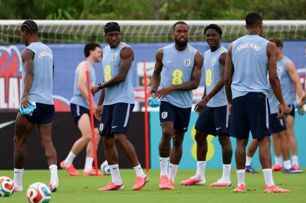 Noni Madueke and Ivan Toney during a training session England Team Training, 2026 FIFA World Cup, WM, Weltmeisterschaft, Fussball Football, Palm Beach Gardens, Palm Beach, Florida, USA - 09 Jun 2026Florida Florida Blue Training Centre United States of America EDITORIAL USE ONLY No use with unauthorised audio, video, data, fixture lists, club league logos or live services. Online in-match use limited to 120 images, no video emulation. No use in betting, games or single club league player publications. Copyright: xChrisxArjoon Shutterstockx 16918901ar