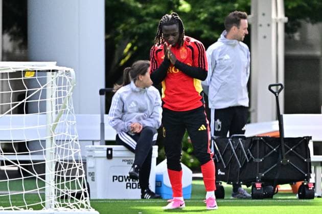 Belgium s Jeremy Doku pictured during the first training session of Belgian national soccer team Red Devils in their base camp, home of the Seattle Sounders, Renton, Seattle, USA, on Tuesday 09 June 2026. The Red Devils arrived yesterday and to prepare for the 2026 FIFA World Cup, WM, Weltmeisterschaft, Fussball DIRKxWAEM  x176862876x