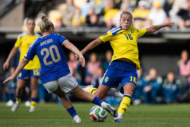 Football, Women, World Cup Qualifier, Sweden - Italy
