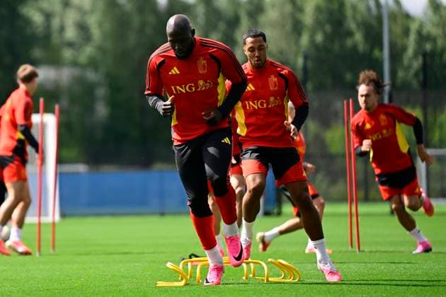Belgian national football team - FIFA World Cup, WM, Weltmeisterschaft, Fussball 2026 - media activities 09 06 2026 RENTON, UNITED STATES OF AMERICA - JUNE 09 : Lukaku Romelu forward of Belgium and Tielemans Youri midfielder of Belgium pictured during a training session of the Belgian national football team during the FIFA World Cup 2026 on June 9, 2026 in Renton, United States of America, 09 06 2026 Renton United States of America  Copyright: xJanxDexMeuleneirx