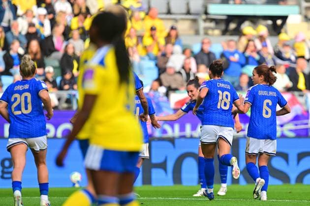Gamla Ullevi GOTHENBURG, SWEDEN - JUNE 9: Italy celebrates goal during the World Cup 2027 qualifier match between Sweden and Italy at Gamla Ullevi on June 9, 2026 in Gothengurg, Sweden. (Peter Sonander SPP)  Copyright: xPeterxSonander SPPx Sportspressphoto_SPR164035