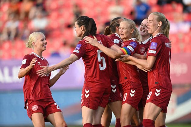SERBIA vs DENMARK Football players of Denmark, celebrates goal during the match against Serbia, at Sports Center of FA of Serbia. Stara Pazova, 09.06.2026. photo: Nebojsa Parausic FOOTBALL, SERBIA, DENMARK, WOMEN Stara Pazova Sports Center of FA of Serbia Serbia Copyright: xNebojsaxParausicx xMNxPressx