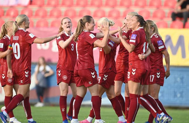 SERBIA vs DENMARK Football players of Denmark, celebrates goal during the match against Serbia, at Sports Center of FA of Serbia. Stara Pazova, 09.06.2026. photo: Nebojsa Parausic FOOTBALL, SERBIA, DENMARK, WOMEN Stara Pazova Sports Center of FA of Serbia Serbia Copyright: xNebojsaxParausicx xMNxPressx