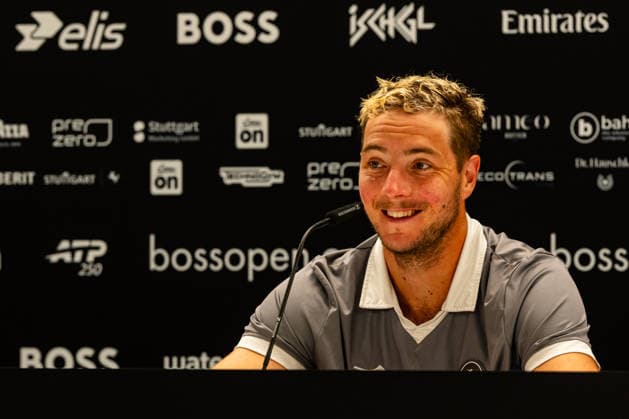 Stuttgart, GERMANY - June 09: Jan-Lennard Struff (GER) during the press conference, PK, Pressekonferenz after his win in the Singles Match between Jan-Lennard Struff (GER) vs. Alexis Galerneau (CAN) at BOSS OPEN 2026, Tennisanlage Weissenhof on June 09, 2026 in Stuttgart, Germany. Baden-Württemberg Germany Copyright: xTimoxSteinx