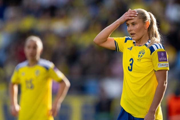 260609 Amanda NildÃ n of Sweden looks dejected during the FIFA Women s World Cup Qualifier football match between Sweden and Italy on June 9, 2026 in Gothenburg Photo Mathias Bergeld BILDBYRAN code MB CS0935 fotboll football soccer fotball vm kval kval fifa womens world cup qualifier qualifier sverige sweden italien italy dam bbeng depp  Copyright: MATHIASxBERGELD BB260609MB051