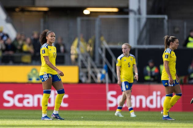 260609 Felicia Schröder of Sweden looks dejected after 0 2 during the FIFA Women s World Cup Qualifier football match between Sweden and Italy on June 9, 2026 in Gothenburg Photo Michael Erichsen BILDBYRAN COP 89 CS0935 fotboll football soccer fotball vm kval kval fifa womens world cup qualifier qualifier sverige sweden italien italy dam bbeng depp  Copyright: MICHAELxERICHSEN BB260609MI034