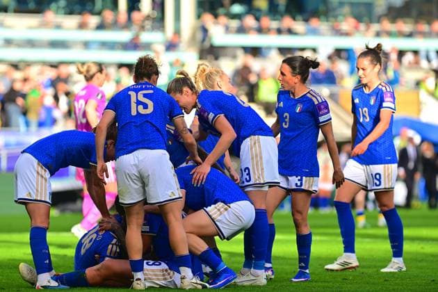 Gamla Ullevi GOTHENBURG, SWEDEN - JUNE 9: Italy celebrates goal during the World Cup 2027 qualifier match between Sweden and Italy at Gamla Ullevi on June 9, 2026 in Gothengurg, Sweden. (Peter Sonander SPP)  Copyright: xx spp-en-PeSo-20260609_SPP_PeterSonander_7582
