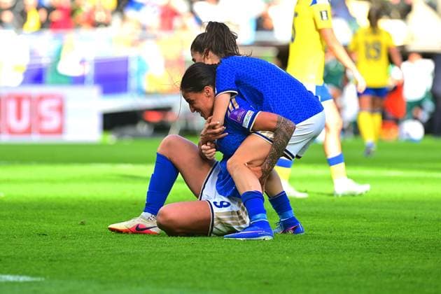 Gamla Ullevi GOTHENBURG, SWEDEN - JUNE 9: Martina Piemonte of Italy and Elisabetta Oliviero of Italy celebrates goal during the World Cup 2027 qualifier match between Sweden and Italy at Gamla Ullevi on June 9, 2026 in Gothengurg, Sweden. (Peter Sonander SPP)  Copyright: xPeterxSonander SPPx Sportspressphoto_SPR164048
