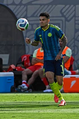 RECORD DATE NOT STATED 7th June, 2026; Snapdragon Stadium, San Diego, California, United States of America; International Friendly, Länderspiel, Nationalmannschaft Football, Colombia versus Jordan; Luis Diaz of Colombia controls the ball JulianxMedina DiaEsportivo