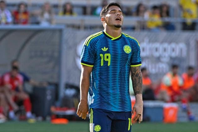 RECORD DATE NOT STATED 7th June, 2026; Snapdragon Stadium, San Diego, California, United States of America; International Friendly, Länderspiel, Nationalmannschaft Football, Colombia versus Jordan; Cucho Hernandez of Colombia reacts JulianxMedina DiaEsportivo