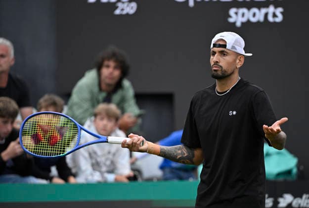 Nick Kyrgios AUS Gesture Gesture Tennis Men BOSS Open ATP 250 Stuttgart 2026 Weissenhof BOSS Open ATP 250 Stuttgart 2026