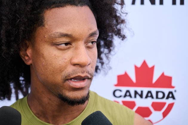 June 9, 2026, Toronto, On, Canada: Canada s Jayden Nelson speaks to media before a Team Canada World Cup training session in Toronto, on Tuesday, June 9, 2026. Canada News - June 9, 2026  - ZUMAc35_ 20260609_zaf_c35_032 Copyright: xSammyxKoganx