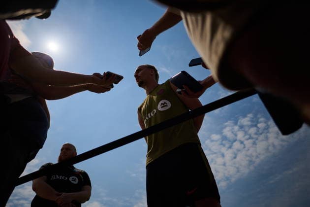 June 9, 2026, Toronto, On, Canada: Canada s Liam Millar (11) speaks to media before a Team Canada World Cup training session in Toronto, on Tuesday, June 9, 2026. Canada News - June 9, 2026  - ZUMAc35_ 20260609_zaf_c35_034 Copyright: xSammyxKoganx