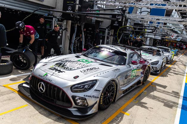 AUTOMOBILE : 24 Heures du Mans - 09 06 2026 62 Team Qatar By Iron Lynx (QAT) Mercedes-AMG LMGT3 (LMGT3) Abdulla Ali Al-Khelaifi (QAT) Julian Hanses (GER) Giuliano Alesi (FRA) during the 24 Hours of Le Mans, the third round of the 2026 FIA WEC Championship, at the 24 Hours of Le Mans circuit on June 9, 2026 in France. Le MansFrance  Copyright: xKristofxVermeulen MPSxAgencyx