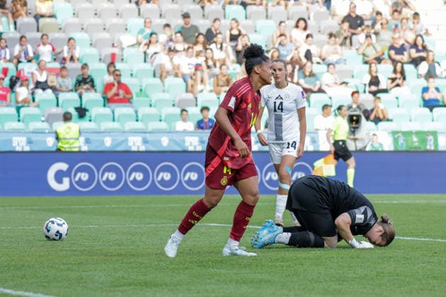 09 06 2026, xgrfx, football world cup qualification women, Slovenia Germany v l goal, Shekiera Martinez to 0 2 German womens national team DFL DFB REGULATIONS PROHIBIT ANY USE OF PHOTOGRAPHS as IMAGE SEQUENCES and or QUASI VIDEO Ljubljana