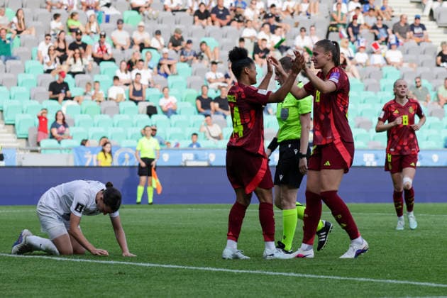 09 06 2026, xgrfx, football world cup qualification women, Slovenia Germany v l goal, Shekiera Martinez to 0 2 German womens national team DFL DFB REGULATIONS PROHIBIT ANY USE OF PHOTOGRAPHS as IMAGE SEQUENCES and or QUASI VIDEO Ljubljana