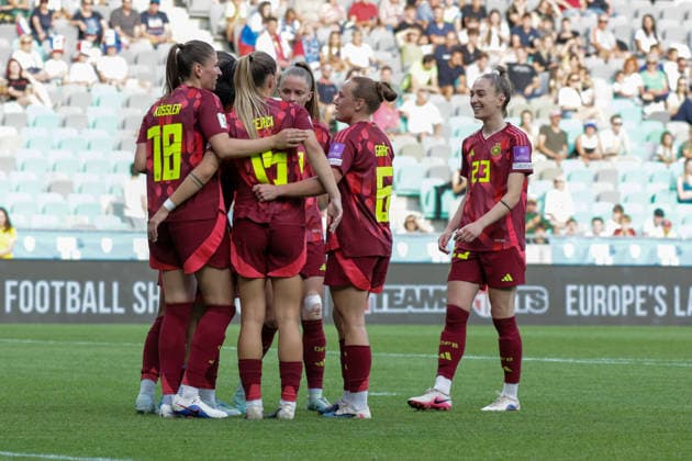09 06 2026, xgrfx, football world cup qualification women, Slovenia Germany v l goal, Shekiera Martinez to 0 2 German womens national team DFL DFB REGULATIONS PROHIBIT ANY USE OF PHOTOGRAPHS as IMAGE SEQUENCES and or QUASI VIDEO Ljubljana