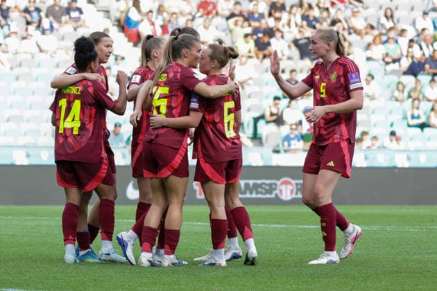 09 06 2026, xgrfx, football world cup qualification women, Slovenia Germany v l goal, Shekiera Martinez to 0 2 German womens national team DFL DFB REGULATIONS PROHIBIT ANY USE OF PHOTOGRAPHS as IMAGE SEQUENCES and or QUASI VIDEO Ljubljana