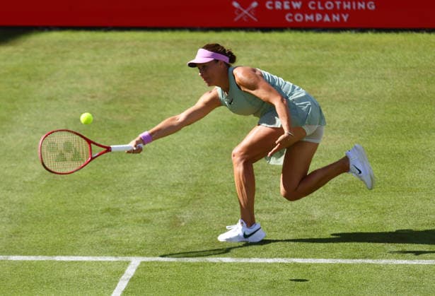 2026 HSBC Tennis Championships, Queens Club, London, UK - 09 06 2026 Tatjana Maria (GER) in action during her first round match agianst Maria Sakkari (GRE) in the HSBC 2026 Championships at Queens Club in London London Queens Club London GBR Copyright: xMarkxGreenwoodx
