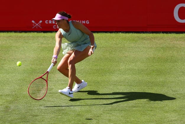 2026 HSBC Tennis Championships, Queens Club, London, UK - 09 06 2026 Tatjana Maria (GER) in action during her first round match agianst Maria Sakkari (GRE) in the HSBC 2026 Championships at Queens Club in London London Queens Club London GBR Copyright: xMarkxGreenwoodx