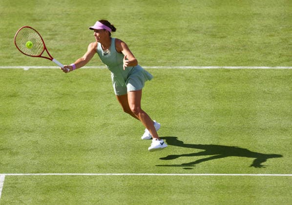 2026 HSBC Tennis Championships, Queens Club, London, UK - 09 06 2026 Tatjana Maria (GER) in action during her first round match agianst Maria Sakkari (GRE) in the HSBC 2026 Championships at Queens Club in London London Queens Club London GBR Copyright: xMarkxGreenwoodx