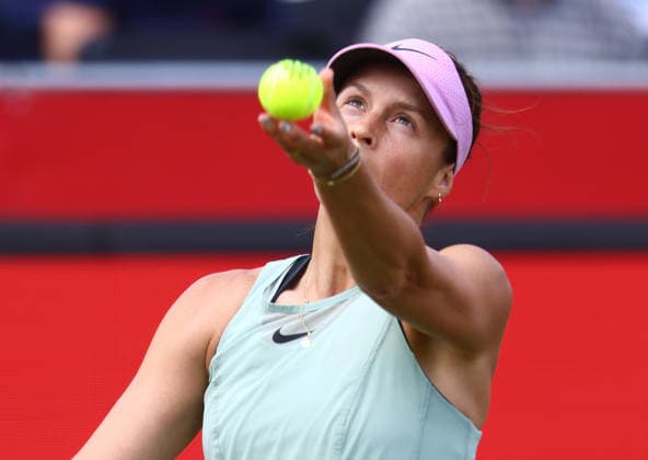 2026 HSBC Tennis Championships, Queens Club, London, UK - 09 06 2026 Tatjana Maria (GER) in action during her first round match agianst Maria Sakkari (GRE) in the HSBC 2026 Championships at Queens Club in London London Queens Club London GBR Copyright: xMarkxGreenwoodx