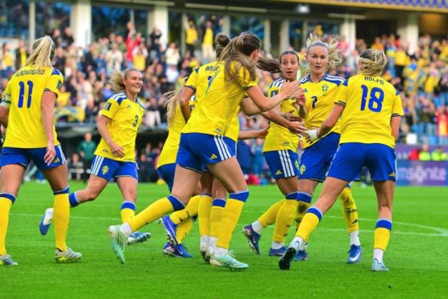Gamla Ullevi GOTHENBURG, SWEDEN - JUNE 9: Sweden celebrates goal in the World Cup 2027 qualifier match between Sweden and Italy at Gamla Ullevi on June 9, 2026 in Gothengurg, Sweden. (Peter Sonander SPP)  Copyright: xx spp-en-PeSo-20260609_SPP_PeterSonander_8183