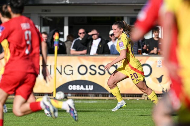 SOCCER WOMEN UEFA QUALIFIERS B4 MD6 LUXEMBURG VS BELGIUM Marie Detruyer (20) of Belgium pictured during a women football game between the national teams of Luxemburg and Belgium , called the Red Flames , on the sixth match day in League B Group B4 in the league stage of the 2026-27 UEFA Women s European Qualifiers competition , on Tuesday 9 June 2026 in Esch-sur-Alzette , Luxemburg . PHOTO SPORTPIX Stijn Audooren Esch-sur-Alzette Stade de la Frontiere Luxemburg  Copyright: xSportpix.bex xStijnxAudoorenxStijnxAudoorenx