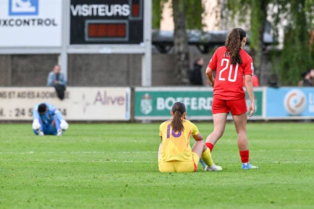 SOCCER WOMEN UEFA QUALIFIERS B4 MD6 LUXEMBURG VS BELGIUM Red Flames reacts dejected after a women football game between the national teams of Luxemburg and Belgium , called the Red Flames , on the sixth match day in League B Group B4 in the league stage of the 2026-27 UEFA Women s European Qualifiers competition , on Tuesday 9 June 2026 in Esch-sur-Alzette , Luxemburg . PHOTO SPORTPIX Stijn Audooren Esch-sur-Alzette Stade de la Frontiere Luxemburg  Copyright: xSportpix.bex xStijnxAudoorenxStijnxAudoorenx