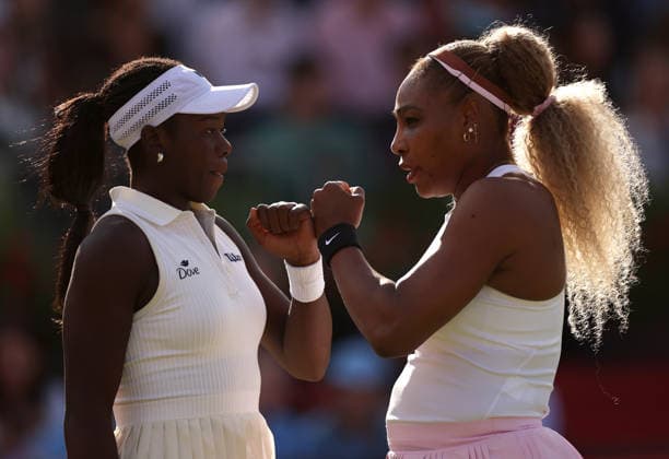 Serena Williams of USA and Victoria Mboko of Canada fist pump HSBC Queen s Club Championships, Day Four, Tennis, Queen s Club, West Kensington, London, UK - 09 Jun 2026London Queen s Club United Kingdom  Copyright: xEllaxLing Shutterstockx 16917190bx