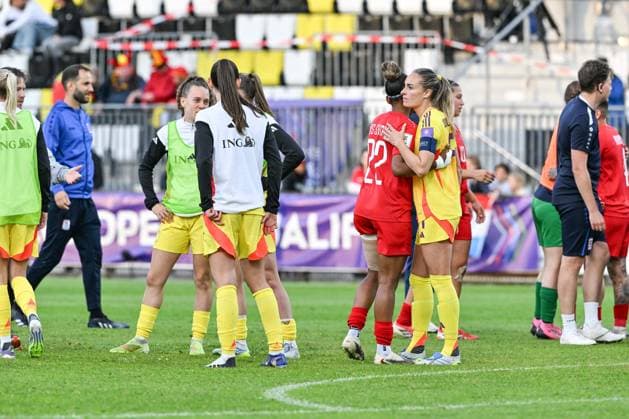 SOCCER WOMEN UEFA QUALIFIERS B4 MD6 LUXEMBURG VS BELGIUM Red Flames reacts dejected after a women football game between the national teams of Luxemburg and Belgium , called the Red Flames , on the sixth match day in League B Group B4 in the league stage of the 2026-27 UEFA Women s European Qualifiers competition , on Tuesday 9 June 2026 in Esch-sur-Alzette , Luxemburg . PHOTO SPORTPIX Stijn Audooren Esch-sur-Alzette Stade de la Frontiere Luxemburg  Copyright: xSportpix.bex xStijnxAudoorenxStijnxAudoorenx