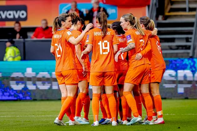 ALMELO Netherlands player Wieke Kaptein scores the 1 0 and celebrates the goal during the World Cup Qualifiers at Asito Stadium on June 9, 2026 in Almelo, the Netherlands Photo by DeFodi Images