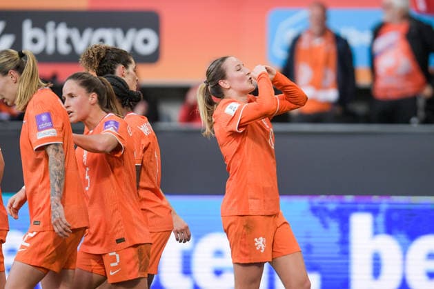 2026-06-09 The Netherlands v Poland - Women s World Cup Qualifier ALMELO, NETHERLANDS - JUNE 9: Wieke Kaptein of Netherlands celebrating a goal during the Women s World Cup Qualifier match between The Netherlands and Poland at Asito Stadion on June 9, 2026 in Almelo, Netherlands. Almelo Asito Stadion Netherlands Content not available for redistribution in The Netherlands directly or indirectly through any third parties. Copyright: xDennisxBresserx