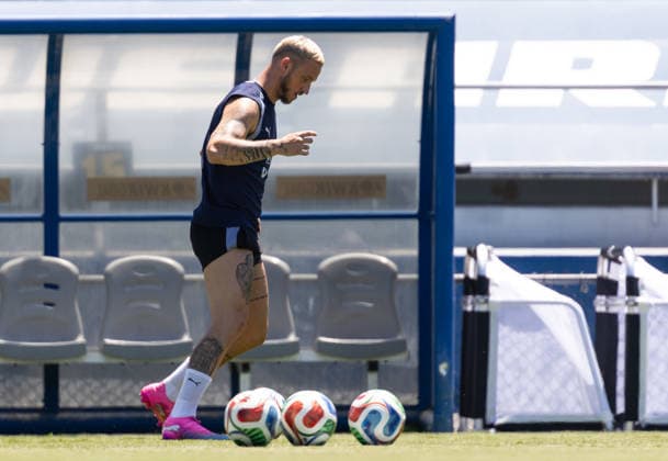 SOCCER - FIFA World Cup, WM, Weltmeisterschaft, Fussball 2026, preview SANTA BARBARA,CALIFORNIA,USA,09.JUN.26 - SOCCER - FIFA World Cup 2026, USA, Mexico, Canada, preview, OEFB, Oesterreichischer Fussball-Bund, training team AUT. Image shows Marko Arnautovic (AUT). GEPAxpictures xArminxRauthner