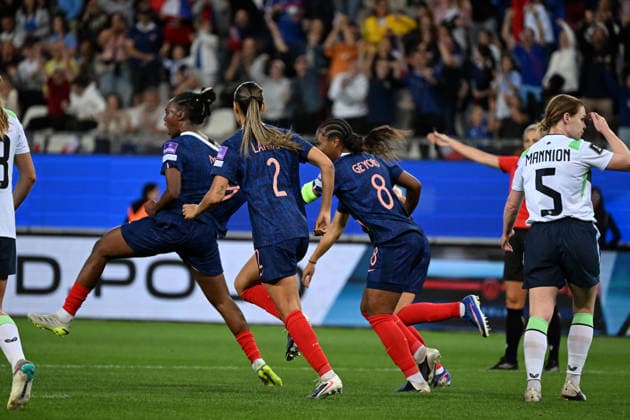 Football FÃ minin : France F vs Irlande F- qualification coupe du monde - 09 06 2026 Melvine MALARD of France scoring goal during the Women s World Cup qualifying match between France F and Irland F at Alpes stadium Grenoble on June 09 2026 , France GRENOBLEFrance  Copyright: xMouradxAllilix
