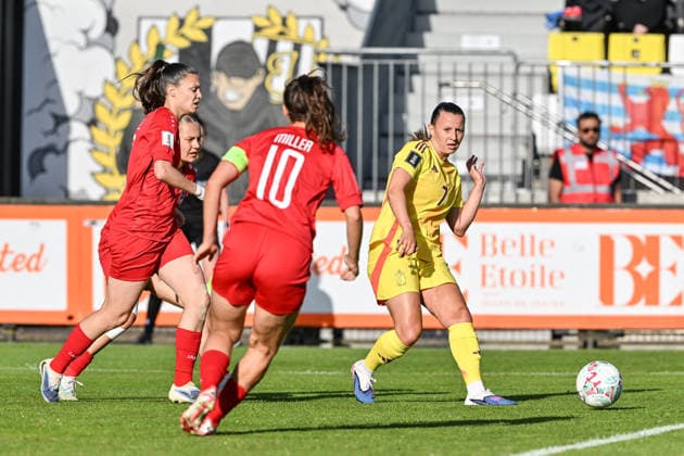 SOCCER WOMEN UEFA QUALIFIERS B4 MD6 LUXEMBURG VS BELGIUM Hannah Eurlings (7) of Belgium pictured during a women football game between the national teams of Luxemburg and Belgium , called the Red Flames , on the sixth match day in League B Group B4 in the league stage of the 2026-27 UEFA Women s European Qualifiers competition , on Tuesday 9 June 2026 in Esch-sur-Alzette , Luxemburg . PHOTO SPORTPIX Stijn Audooren Esch-sur-Alzette Stade de la Frontiere Luxemburg  Copyright: xSportpix.bex xStijnxAudoorenxStijnxAudoorenx