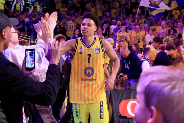 DEU, easyCredit BBL, ALBA vs Bamberg, 09 06 2026, Max Schmeling Halle, Berlin, DEU, easyCredit BBL, ALBA vs Bamberg, in the picture Jack Kayil ALBA Berlin 7 , ALBA Fans, Fanblock, nordphotoxGmbHx xEngler nph00076