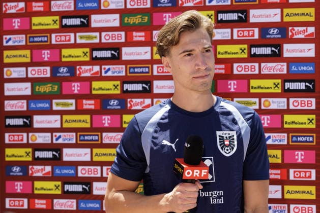 SOCCER - FIFA World Cup, WM, Weltmeisterschaft, Fussball 2026, preview SANTA BARBARA,CALIFORNIA,USA,09.JUN.26 - SOCCER - FIFA World Cup 2026, USA, Mexico, Canada, preview, OEFB, Oesterreichischer Fussball-Bund, press conference, PK, Pressekonferenz team AUT. Image shows David Affengruber (AUT).  GEPAxpictures xArminxRauthner