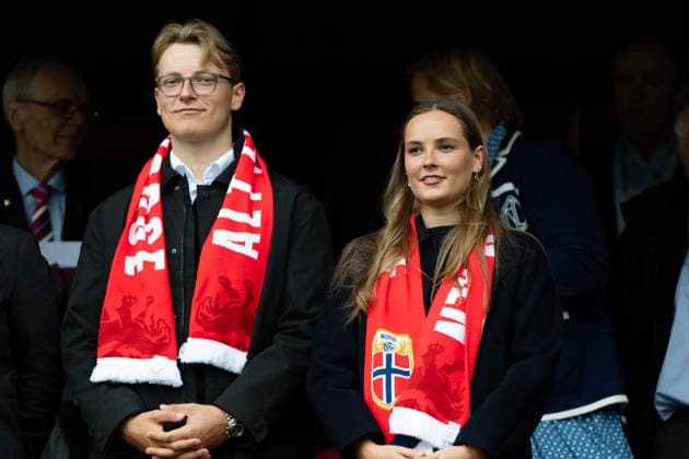OSLO, NORWAY - JUNE 09: Prince Sverre Magnus and Princess Ingrid Alexandra of Norway are seen before the FIFA Womens World Cup 2027 Qualifier match between Norway and Austria at Ullevaal Stadium on June 09, 2026 in Oslo, Norway. (Photo by Ane Frosaker Sports Press Photo)  Copyright: xAnexFrosakerx xSPPx Sportspressphoto_SPR164120