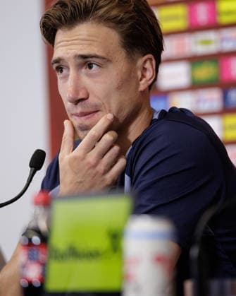 SOCCER - FIFA World Cup, WM, Weltmeisterschaft, Fussball 2026, preview SANTA BARBARA,CALIFORNIA,USA,09.JUN.26 - SOCCER - FIFA World Cup 2026, USA, Mexico, Canada, preview, OEFB, Oesterreichischer Fussball-Bund, press conference, PK, Pressekonferenz team AUT. Image shows David Affengruber (AUT).  GEPAxpictures xArminxRauthner