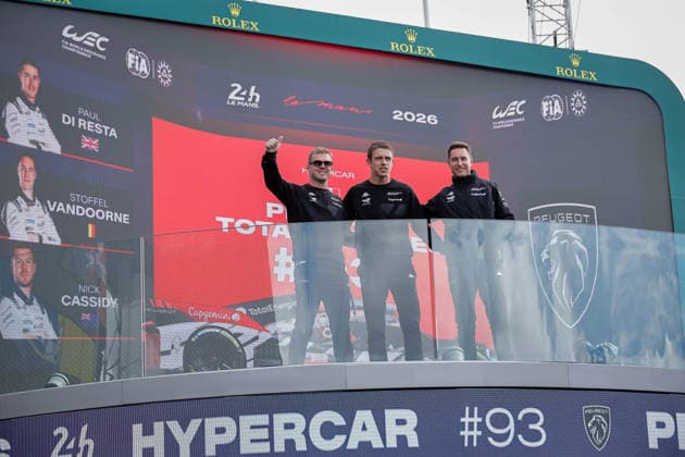 24 HEURES DU MANS 2026 - TUESDAY 93 DI RESTA Paul (gbr), VANDOORNE Stoffel (bel), CASSIDY Nick (nzl), Peugeot TotalEnergies, Peugeot 9X8 93, Hypercar, portrait during the 24 Hours of Le Mans 2026, 3rd round of the 2026 FIA World Endurance Championship, on June 9, 2026 on the Circuit des 24 Heures du Mans in Le Mans, France - Le MansFrance  Copyright: xPauloxMariax